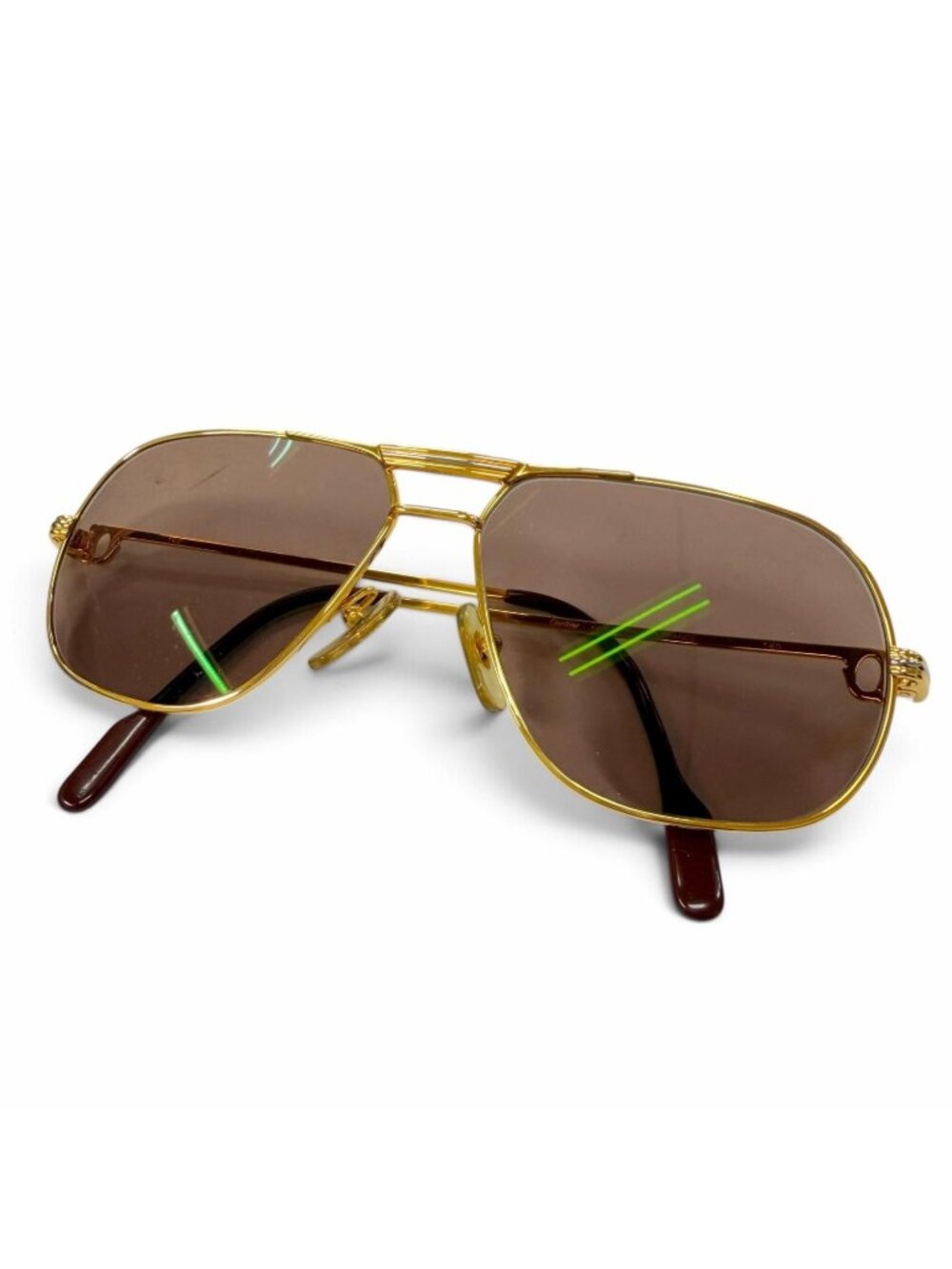 Cartier Trinity Two Bridge Logo Eyewear Sunglasses Gold Bordeaux Prescription